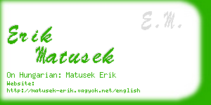 erik matusek business card